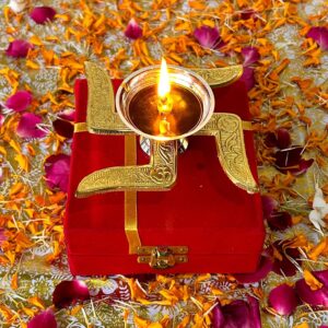 Golden Swastik Diya